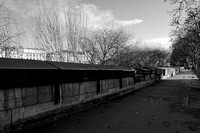 "Bouquinistes" (2017): Book stalls along the Seine near Institute du 'Monde Arabe in Winter.