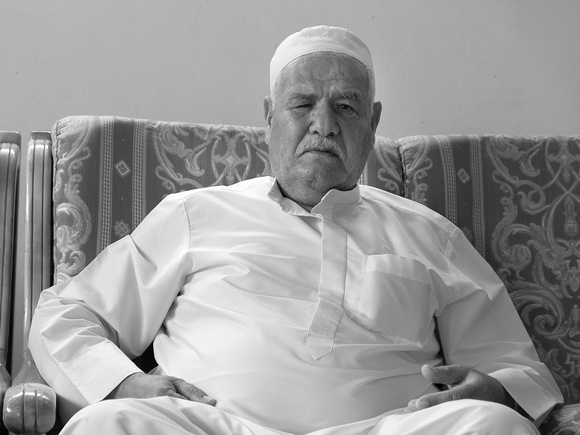 "Recalling 1948"(2015): Mr. Shober at home in Gaza City recalling his eviction from Hamama in 1948.